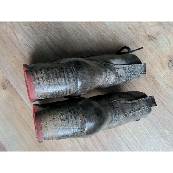 Bed Stu Judgement Graphito Grey Womens 6.5 Heeled Combat Rustic Distressed - Picture 9 of 11